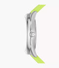 Michael Kors Janelle Three Hand Neon Green Dial Neon Green Rubber Strap Watch For Women - MK7351