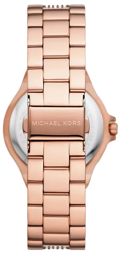 Michael Kors Lennox Three-Hand Silver Dial Rose Gold Steel Strap Watch For Women - MK7362