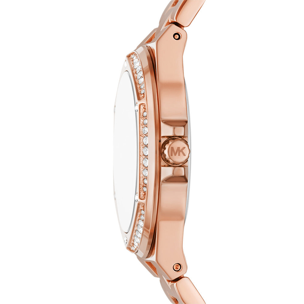 Michael Kors Lennox Three Hand Rose Gold Dial Rose Gold Steel Strap Watch For Women - MK7230