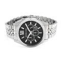 Michael Kors Lexington Chronograph Black Dial Black Steel Strap Watch For Men - MK8602