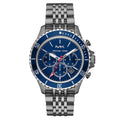 Michael Kors Bayville Chronograph Blue Dial Grey Steel Strap Watch For Men - MK8727