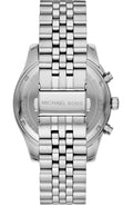 Michael Kors Lexington Chronograph Brown Dial Silver Steel Strap Watch For Men - MK8732