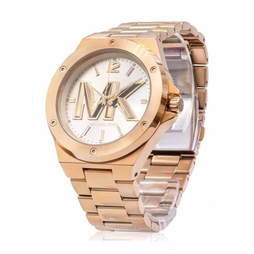 Michael Kors Lennox Three-Hand Quartz Gold Dial Gold Steel Strap Watch For Men - MK8939