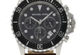 Michael Kors Everest Chronograph Black Dial Brown Leather Strap Watch For Men - MK9054