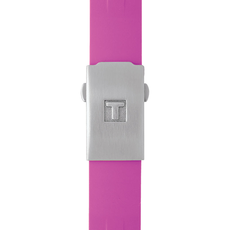 Tissot T Race Chronograph White Dial Pink Rubber Strap Watch for Women - T048.217.17.017.01