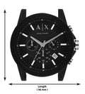 Armani Exchange Outerbanks Chronograph Black Dial Black Silicone Strap Watch For Men - AX1326