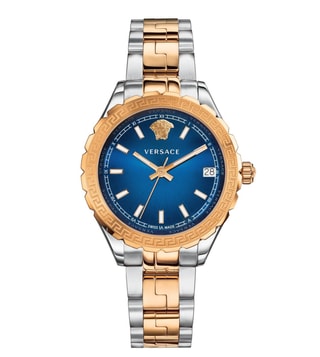 Versace Hellenyium Blue Dial Two Tone Steel Strap Watch for Women - V12060017