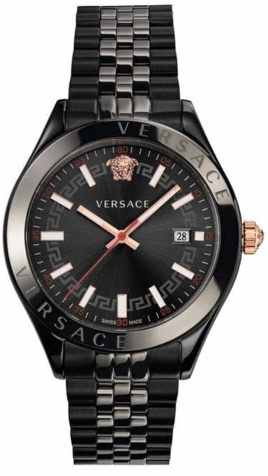 Versace Hellenyium Analog Black Dial Black Steel Strap Watch For Men - VEVK00320