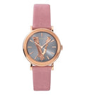 Versace Virtus Quartz Grey Dial Pink Leather Strap Watch for Women - VEHC00319