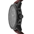 Armani Exchange Outerbanks Chronograph Black Dial Brown Leather Strap Watch For Men - AX1732