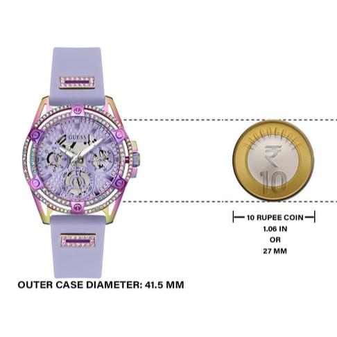 Guess Queen Quartz Purple Dial Purple Silicone Strap Watch For Women - GW0536L4