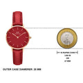 Daniel Wellington Petite Red Dial Red Leather Strap Watch For Women - DW00100405