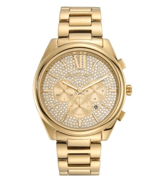 Michael Kors Janelle Chronograph Gold Dial Gold Steel Strap Watch For Men - MK8995