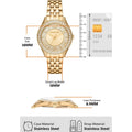 Michael Kors Harlowe Three-Hand Quartz Gold Dial Gold Steel Strap Watch For Women - MK4709