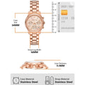 Michael Kors Runway Chronograph Rose Gold Dial Rose Gold Steel Strap Watch For Women - MK7327