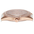 Michael Kors Harlowe Analog Rose Gold Dial White Leather Strap Watch For Women - MK2989