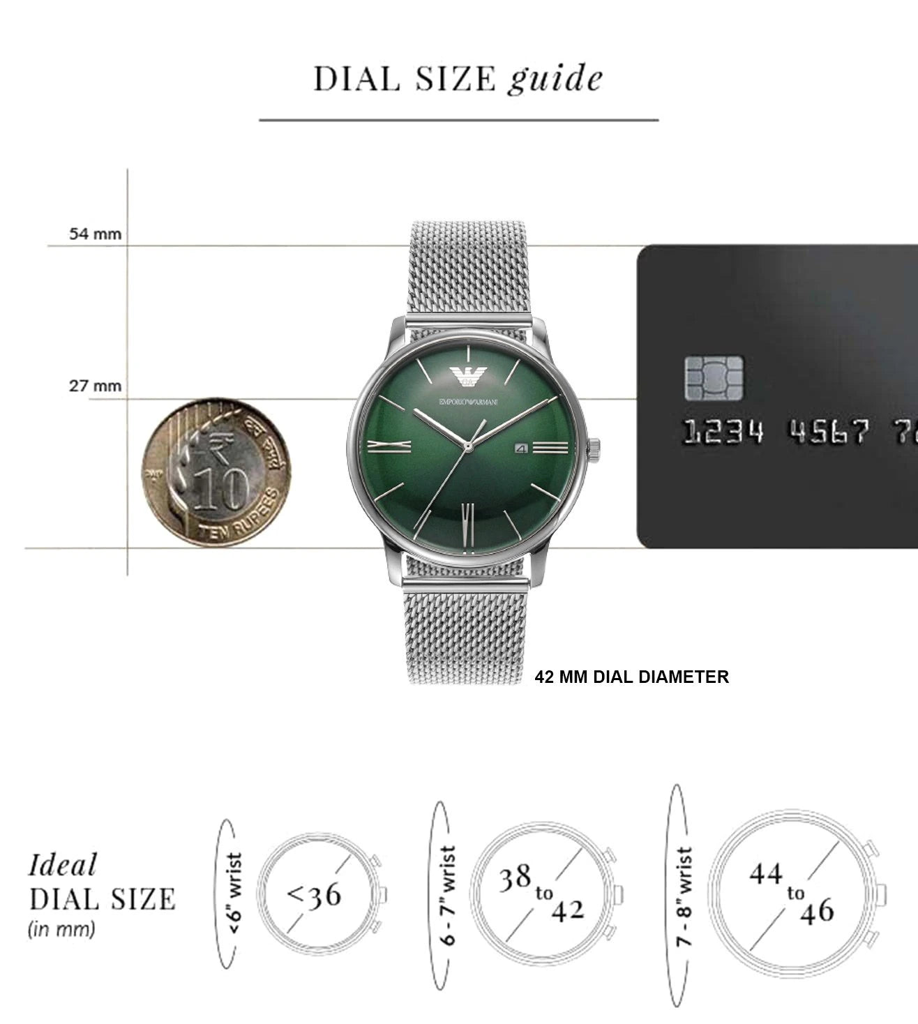 Emporio Armani Minimalist Quartz Green Dial Silver Mesh Bracelet Watch For Men - AR11578