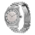 Michael Kors Lexington Lux Three Hand Mother of Pearl Silver Dial Silver Steel Strap Watch for Women - MK7445