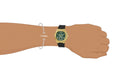 Guess Headliner Multifunction Green Dial Black Silicone Strap Watch For Men - GW0571G3