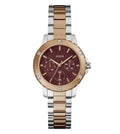 Guess Mist Analog Maroon Dial Two Tone Steel Strap Watch For Women - GW0723L2