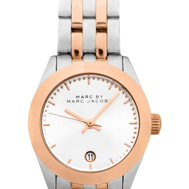 Marc Jacobs Peeker Silver Dial Two Tone Steel Strap Watch for Women - MBM3375