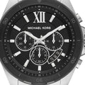 Michael Kors Brecken Chronograph Black Dial Silver Steel Strap Watch For Men - MK8847