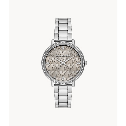 Michael Kors Pyper Grey Dial Silver Steel Strap Watch For Women - MK4672