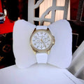 Michael Kors Mini Pilot Quartz Silver Dial White Silicone Strap Watch For Women - MK7372