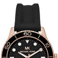 Michael Kors Runway Quartz Black Dial Black Silicone Strap Watch For Women - MK6852