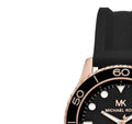 Michael Kors Runway Quartz Black Dial Black Silicone Strap Watch For Women - MK6852