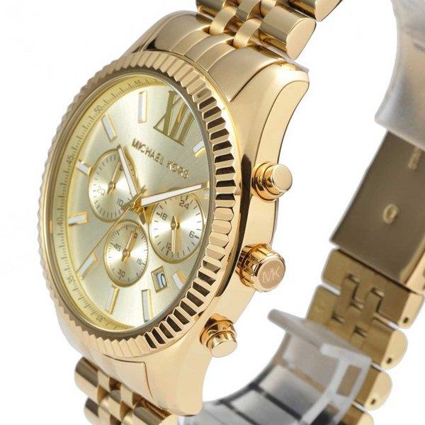 Michael Kors Lexington Gold Dial Gold Steel Strap Watch for Men - MK8281