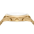Michael Kors Slim Runway Chronograph Black Dial Gold Mesh Strap Watch For Men - MK9057