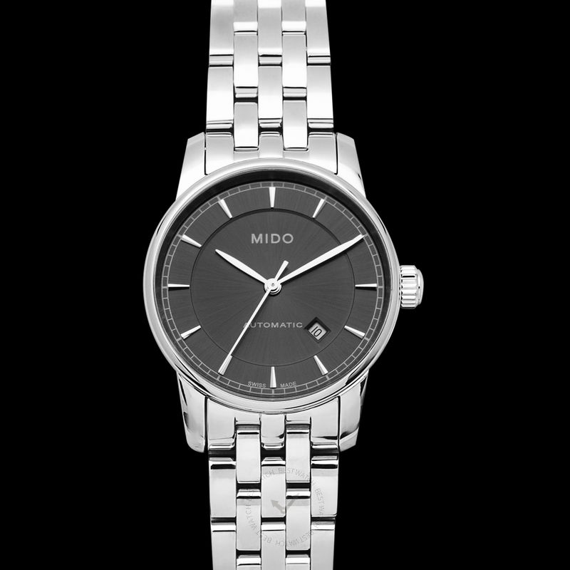 Mido Baroncelli III Automatic Grey Dial Silver Steel Strap Watch For Women - M7600.4.13.1