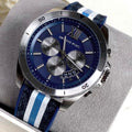 Michael Kors Brecken Chronograph Blue Dial Two Tone PVC Strap Watch For Men - MK8950