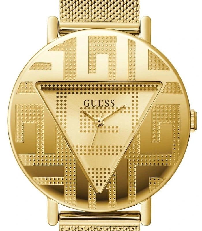 Guess Iconic Quartz Gold Dial Gold Mesh Bracelet Watch For Women - GW0527L2