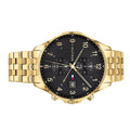 Tommy Hilfiger West Chronograph Quartz Black Dial Gold Steel Strap Watch For Men - 1791708