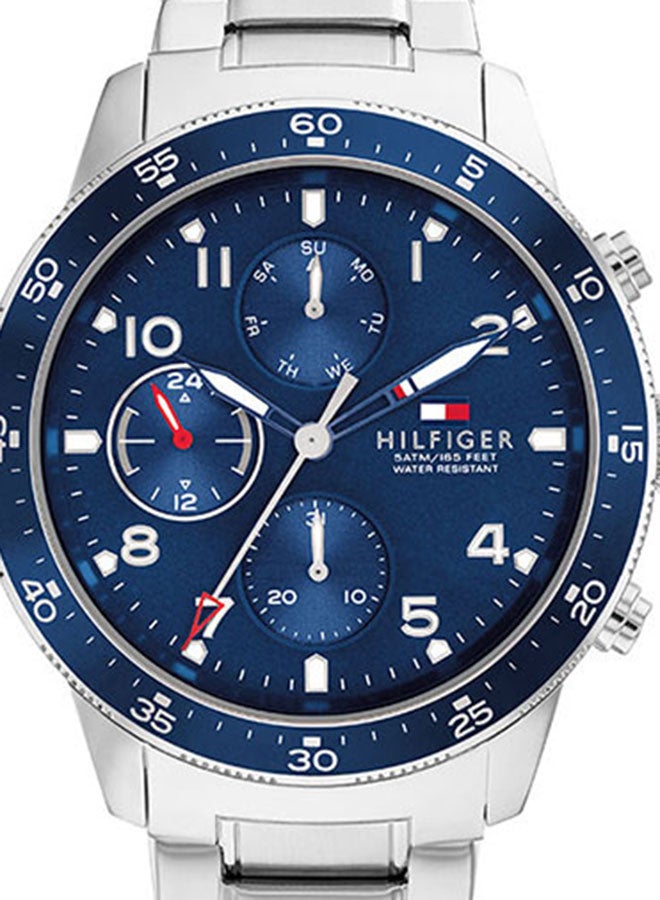 Tommy Hilfiger Jimmy Chronograph Quartz Blue Dial Silver Steel Strap Watch For Men - 1791949