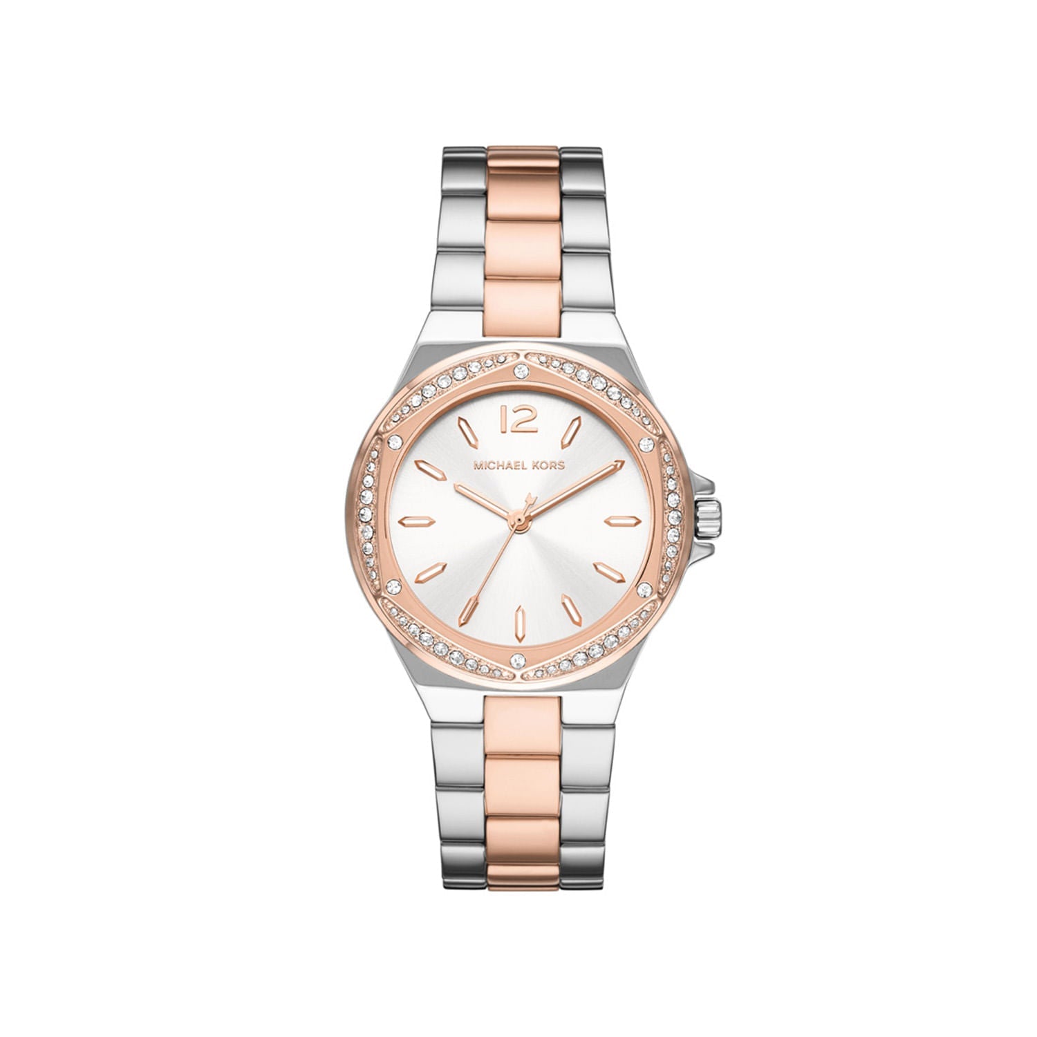 Michael Kors Lennox Three-Hand Gold Dial Two Tone Steel Strap Watch For Women  - MK6988