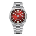 Citizen Tsuyosa Automatic Red Dial Silver Steel Strap Watch For Men - NJ0150-56W