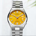 Citizen Tsuyosa Automatic Yellow Dial Silver Steel Strap Watch for Men - NJ0150-81Z