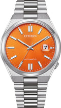 Citizen Tsuyosa Automatic Orange Dial Silver Steel Strap Watch For Men - NJ0151-88Z