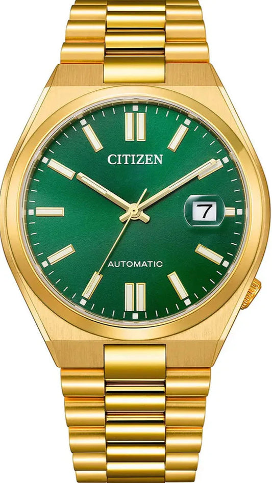 Citizen Tsuyosa Automatic Green Dial Gold Steel Strap Watch For Men - NJ0152-51X