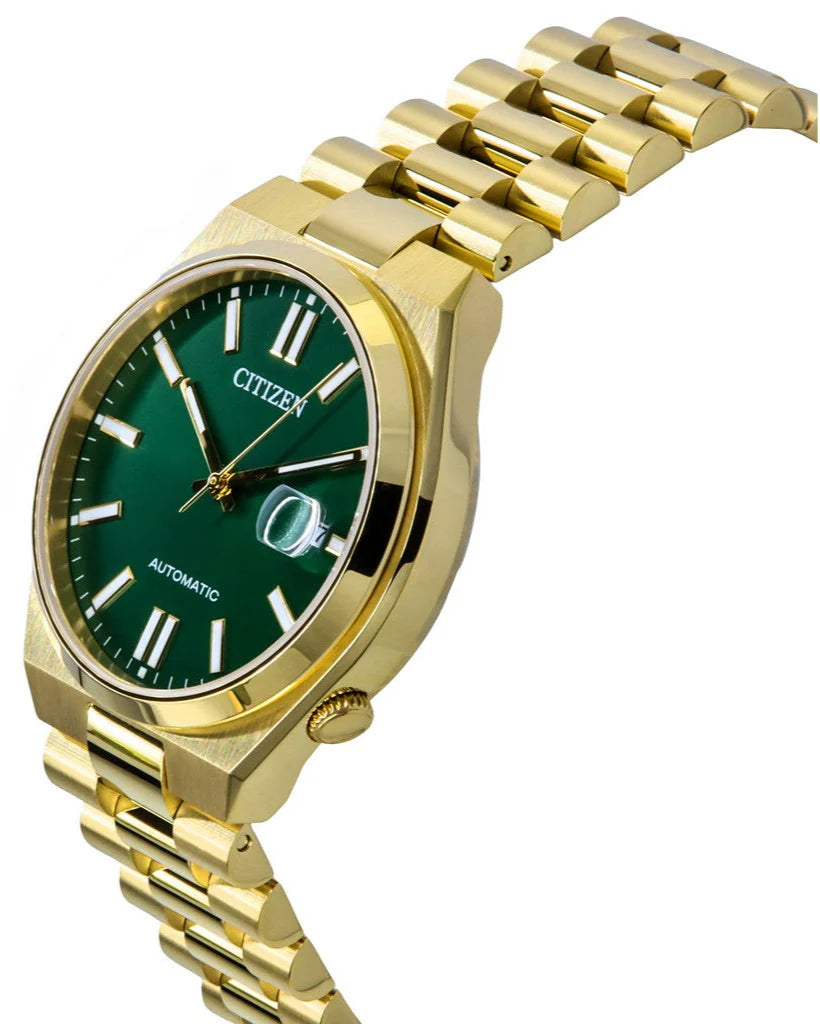 Citizen Tsuyosa Automatic Green Dial Gold Steel Strap Watch For Men - NJ0152-51X