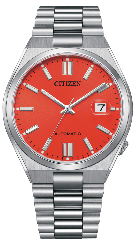 Citizen x Pantone Automatic Blazing Red Dial Silver Steel Strap Watch For Men - NJ0158-89W