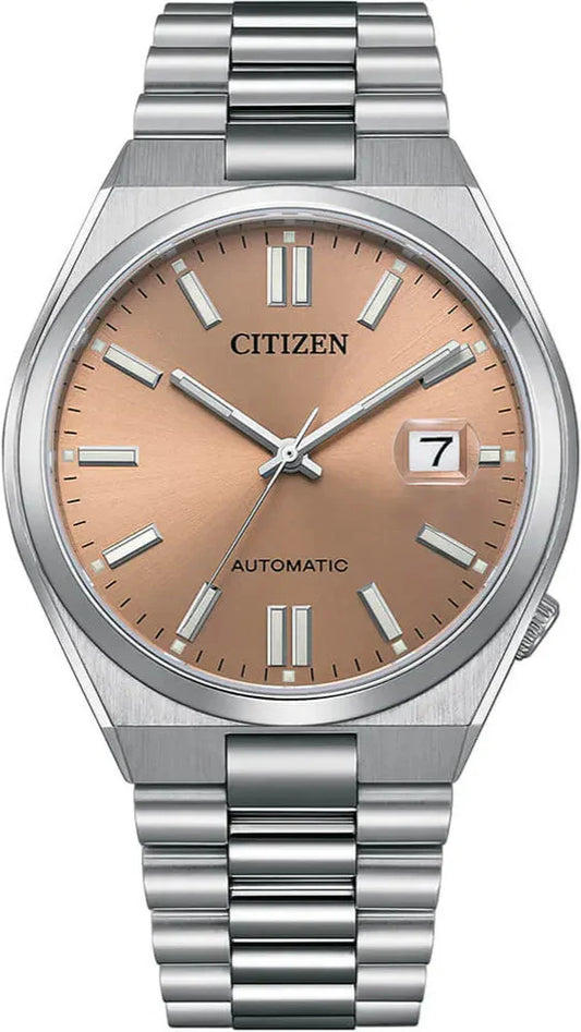 Citizen x Pantone Automatic Warm Sand Dial Silver Steel Strap Watch For Men - NJ0158-89Y