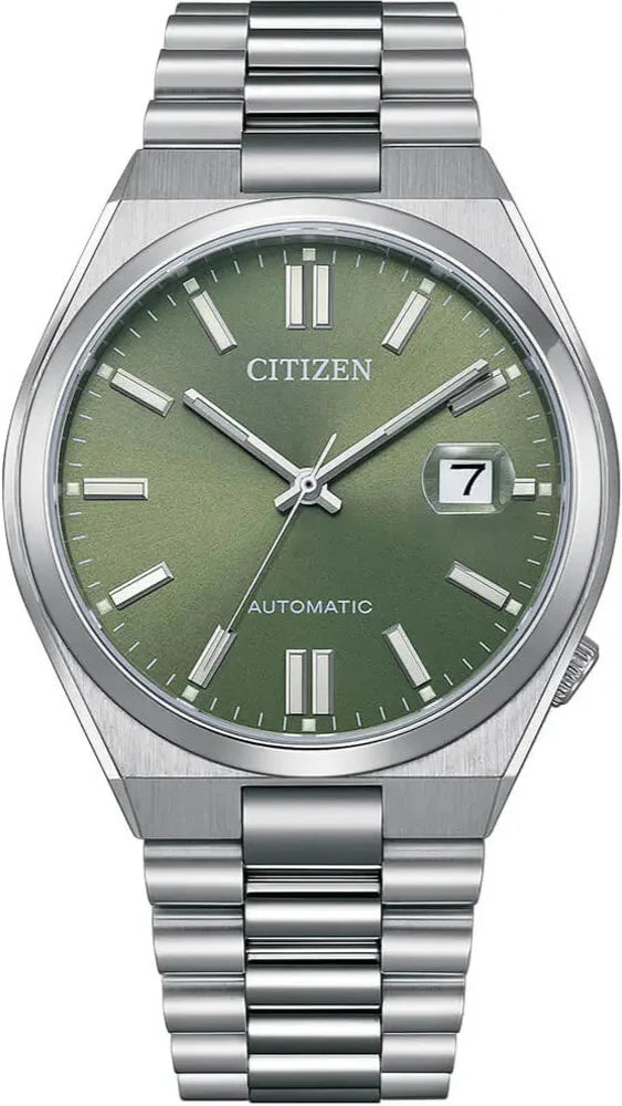 Citizen x Pantone Automatic Peaceful Green Dial Silver Steel Strap Watch For Men - NJ0158-89Z