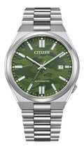 Citizen Tsuyosa Camouflage Green Dial Silver Steel Strap Watch For Men - NJ0159-86X