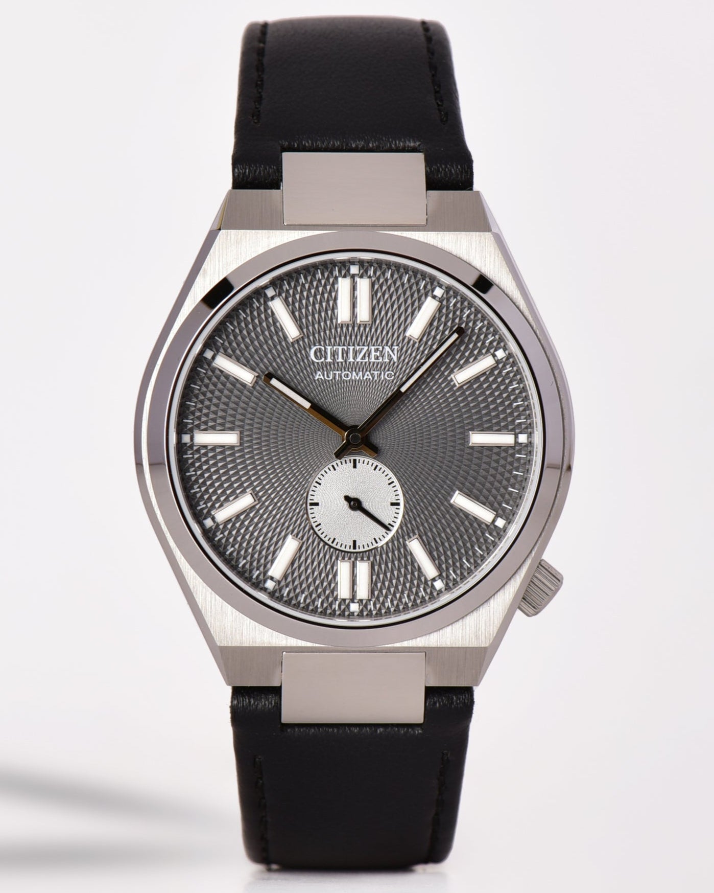 Citizen Tsuyosa Automatic Grey Dial Black Leather Strap Watch for Men - NK5010-01H