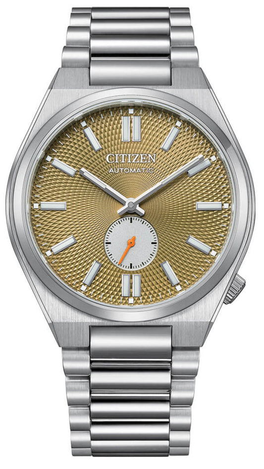 Citizen Tsuyosa Automatic Titanium Yellow Dial Silver Steel Strap Watch For Men - NK5010-51X