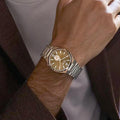 Citizen Tsuyosa Automatic Titanium Yellow Dial Silver Steel Strap Watch For Men - NK5010-51X